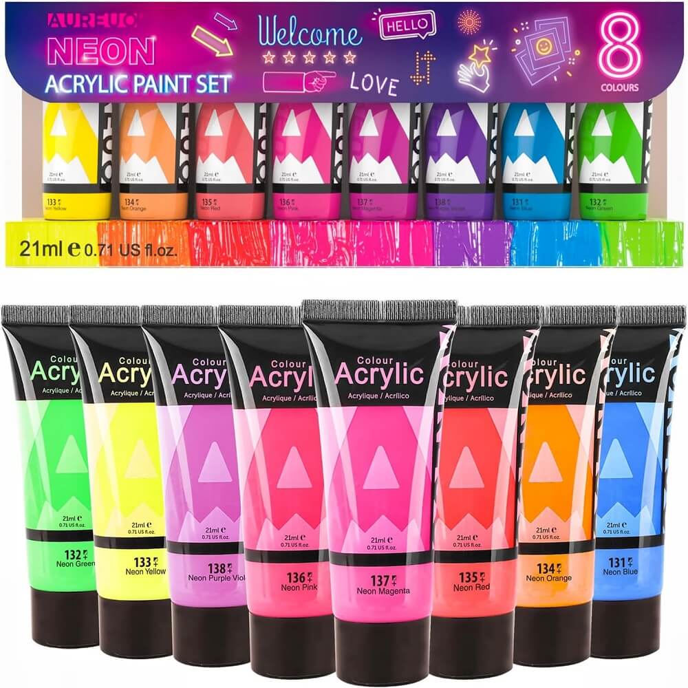 Комплект акрилни бои Phoenix неон 8 x 21 ml