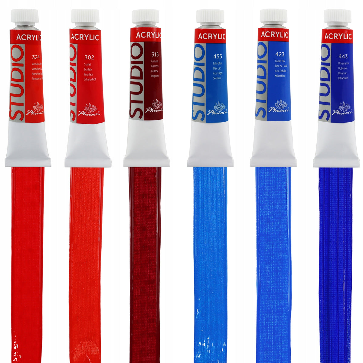 Комплект акрилни бои Phoenix Studio 24 x 12 ml + четки и палитра
