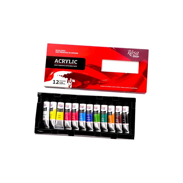 Комплект акрилни бои ROSA STUDIO | 12x10 ml — изображение 2