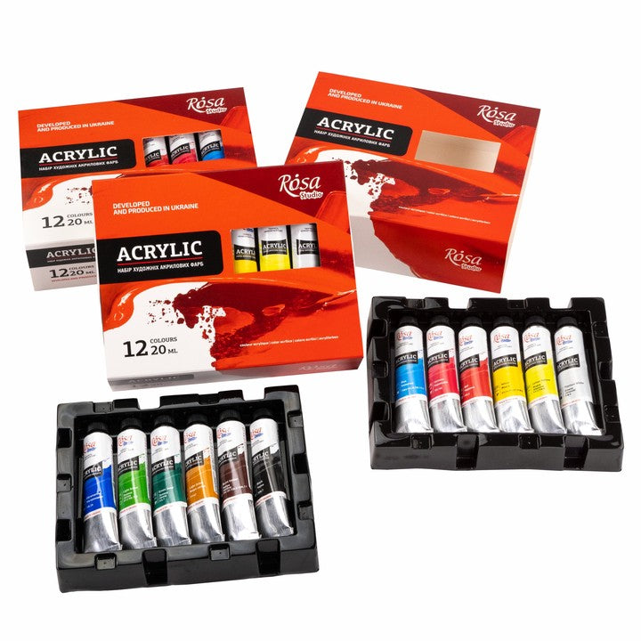 Комплект акрилни бои ROSA STUDIO | 12x20 ml — изображение 3