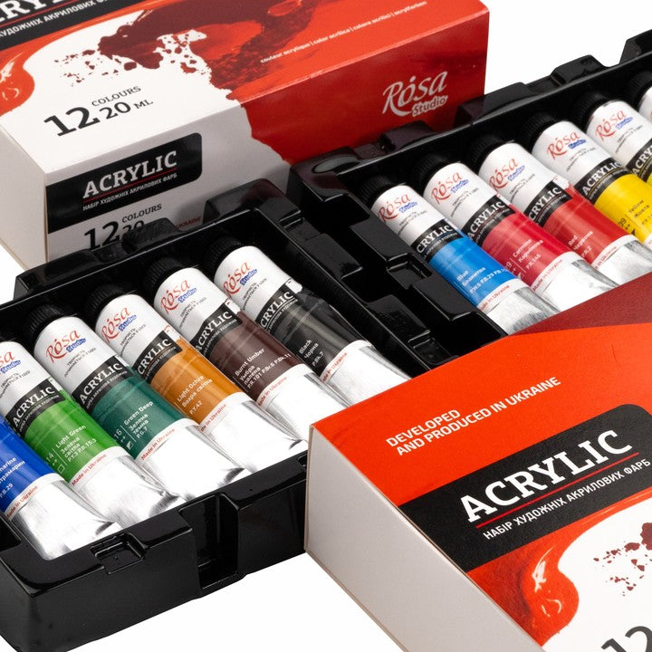 Комплект акрилни бои ROSA STUDIO | 12x20 ml — изображение 5