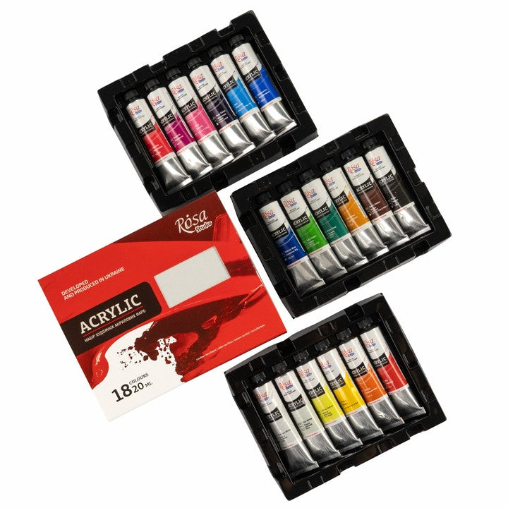 Комплект акрилни бои ROSA STUDIO | 18x20 ml — изображение 1