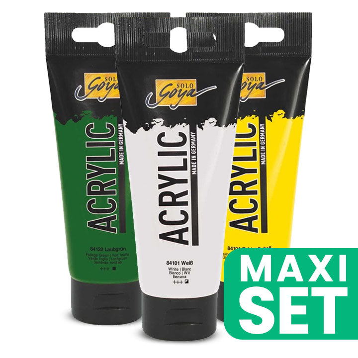 Комплект акрилни бои Solo Goya 3x100 ml - Смесете зеления си цвят — изображение 1