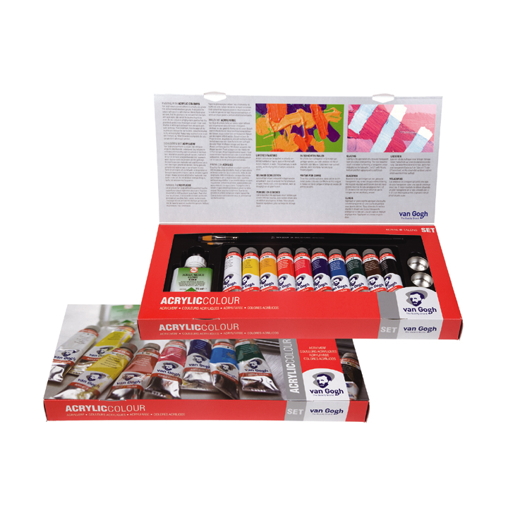 Комплект акрилни бои Van Gogh Combi комплект 10x40 ml +  аксесоари — изображение 1