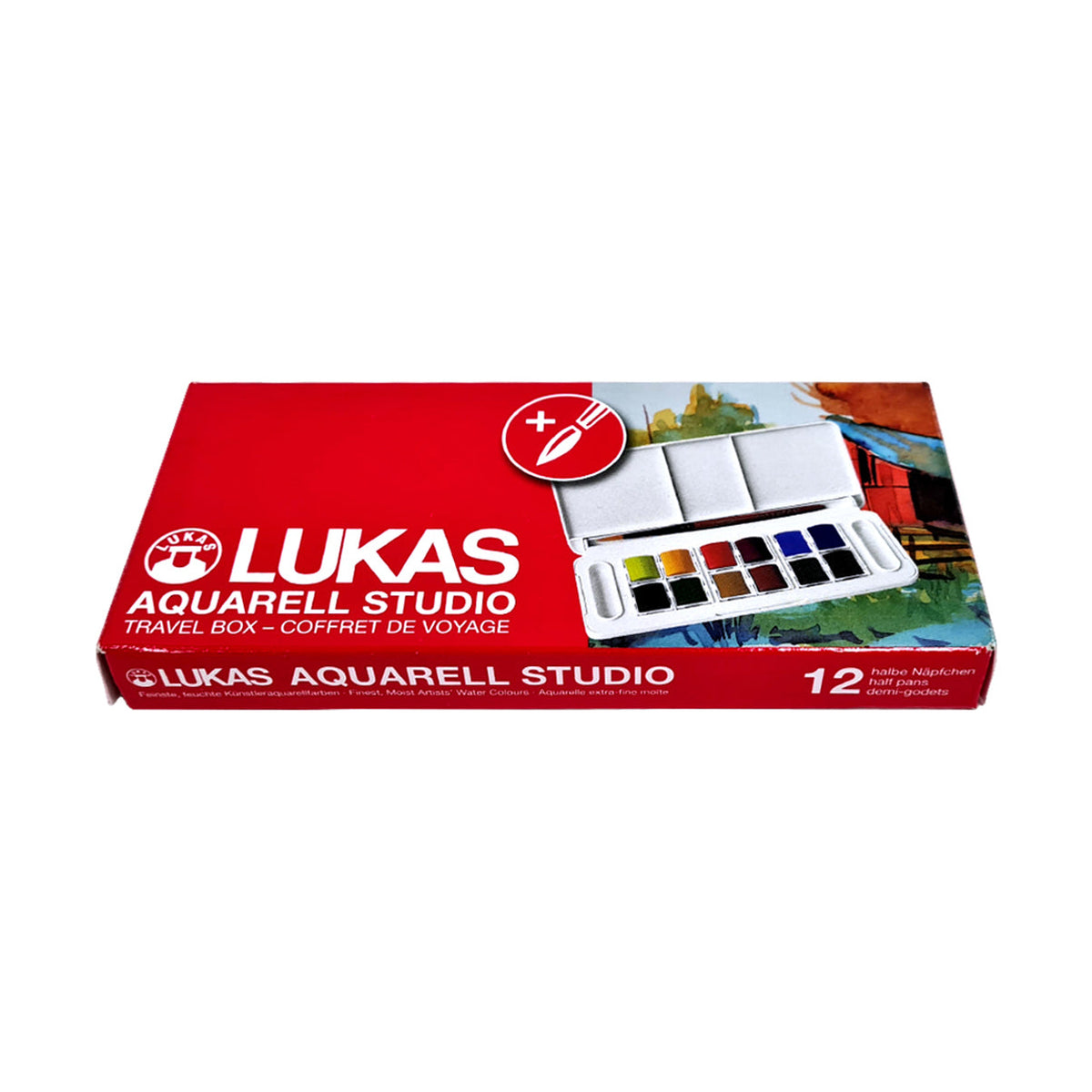 Комплект акварелни бои LUKAS Studio в пластмасова кутия - 13 части