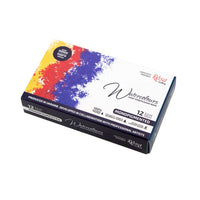 Комплект акварелни бои "Monopigmented" ROSA GALLERY, метална кутия, Indigo, 12 цвята, цели панички — изображение 5
