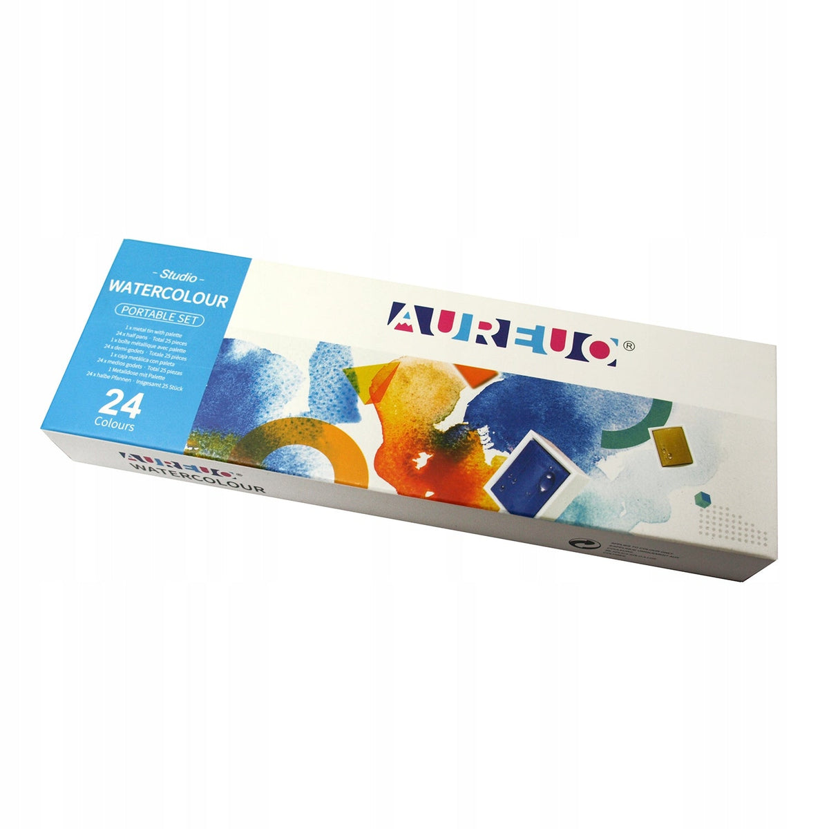 Комплект акварелни бои Phoenix Aureuo в метална кутия - 24 бр.