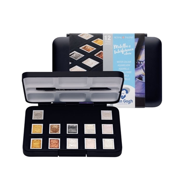 Комплект акварелни бои Van Gogh Metallic & Interference colors - 12 бр. — изображение 1