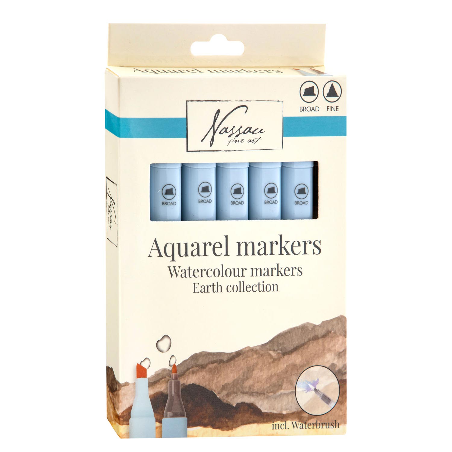 Комплект акварелни маркери Nassau Earth Collection - 7 бр — изображение 1