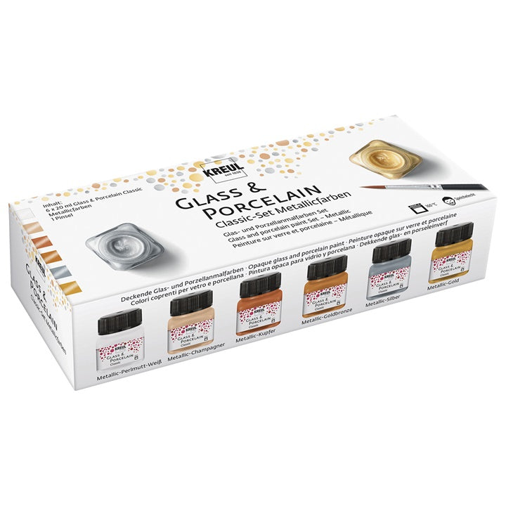 Kомплект бои за стъкло и керамика KREUL metallic 6 x 20 ml — изображение 1