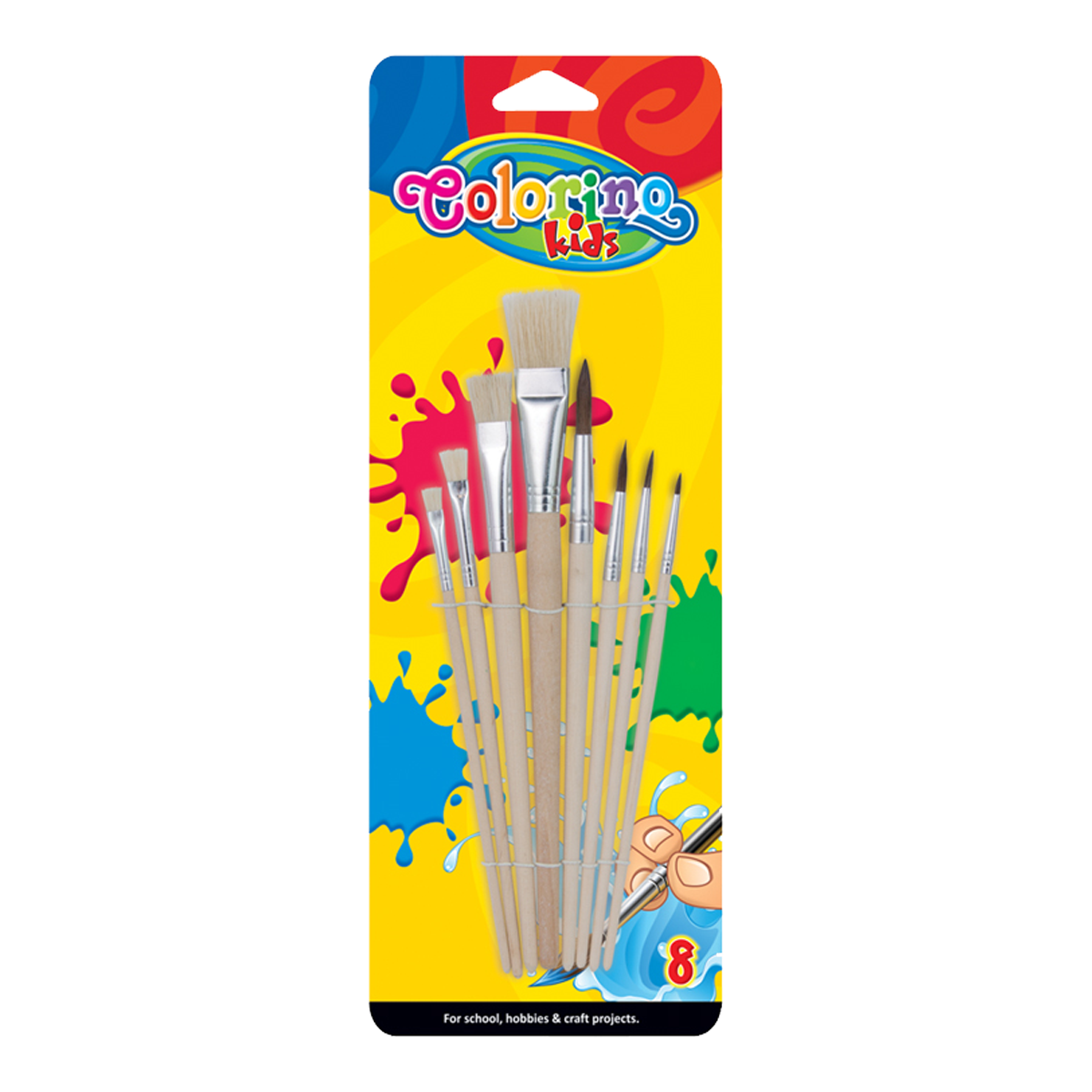 Комплект четки Colorino - плоски и обли, 8 бр.