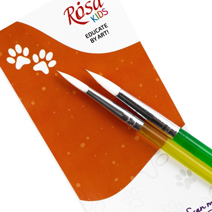 Комплект четки ROSA Kids 2 бр. синтетични | кръгли № 6, 8 — изображение 2