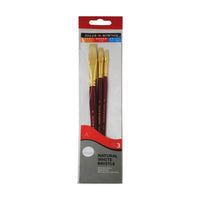Комплект четки за маслени бои DALER ROWNEY Simply – естествен свински косъм, 3 бр., размер 1