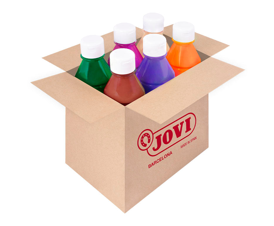 Комплект детски бои JOVI Premium течна темпера 6 x 250 ml – микс от цветове вариант B