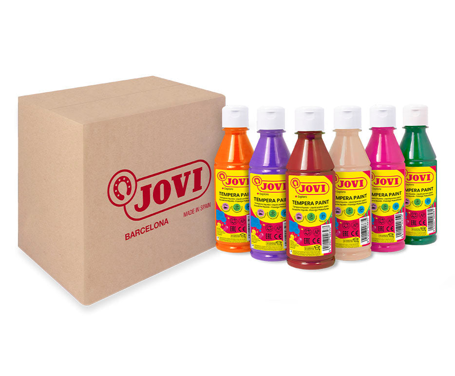 Комплект детски бои JOVI Premium течна темпера 6 x 250 ml – микс от цветове вариант B