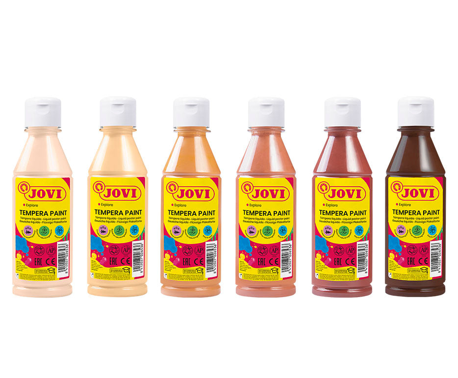 Комплект детски бои JOVI Premium течна темпера 6 x 250 ml телесни тонове