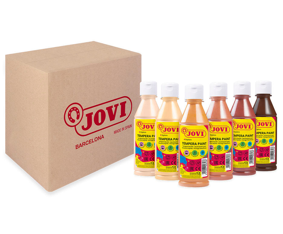 Комплект детски бои JOVI Premium течна темпера 6 x 250 ml телесни тонове