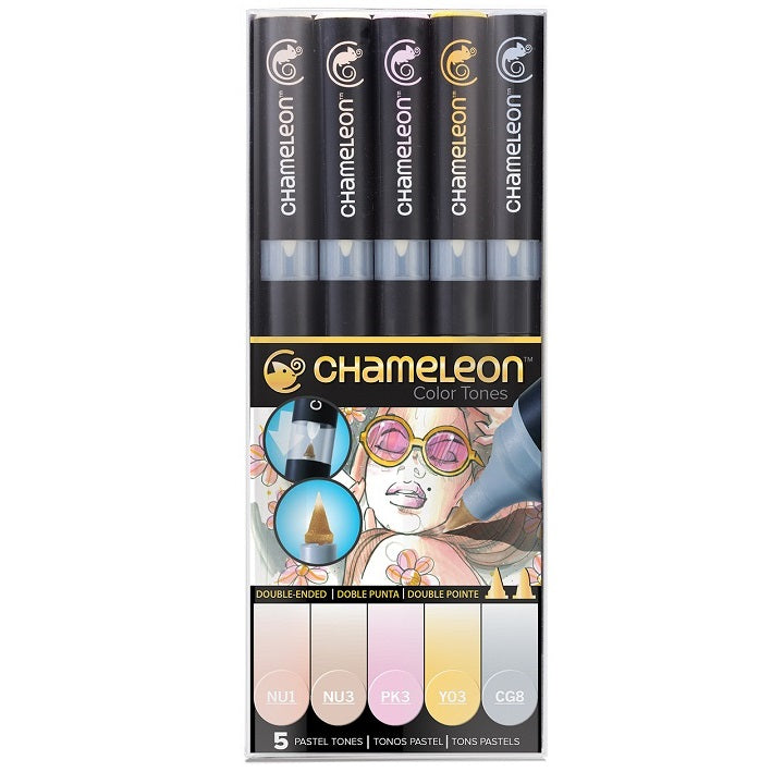 Комплект фломастери Chameleon 5 броя - Пастелни тонове — изображение 1