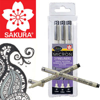 Комплект флумастери за техническо чертане SAKURA Pigma Micron - 3 броя — изображение 1