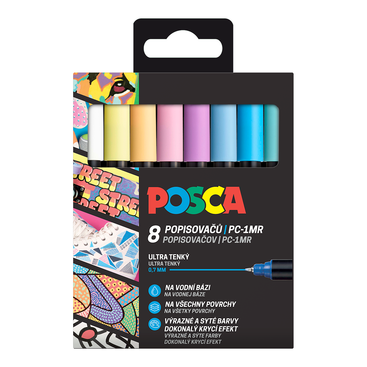 Комплект маркери Posca пастелни цветове (8 бр.)