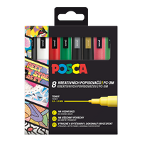 Комплект маркери Posca PC-3M CHRISTMAS 0,9 - 1,3 mm - 8 бр.