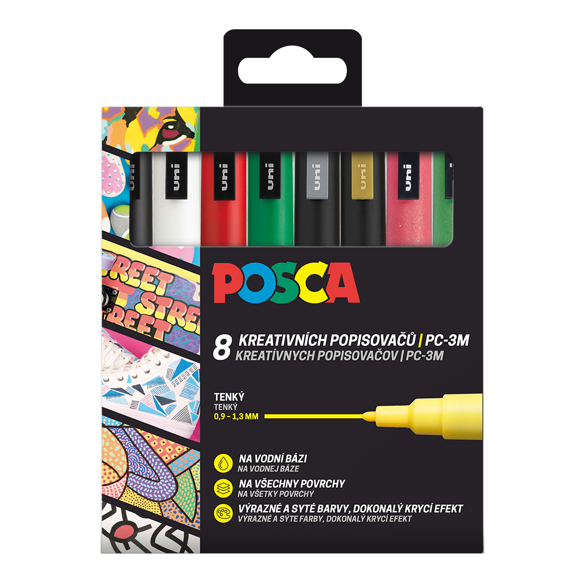 Комплект маркери Posca PC-3M CHRISTMAS 0,9 - 1,3 mm - 8 бр.