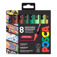 Комплект маркери Posca PC-5M EARTH, 1,8 – 2,5 mm – 8 бр.
