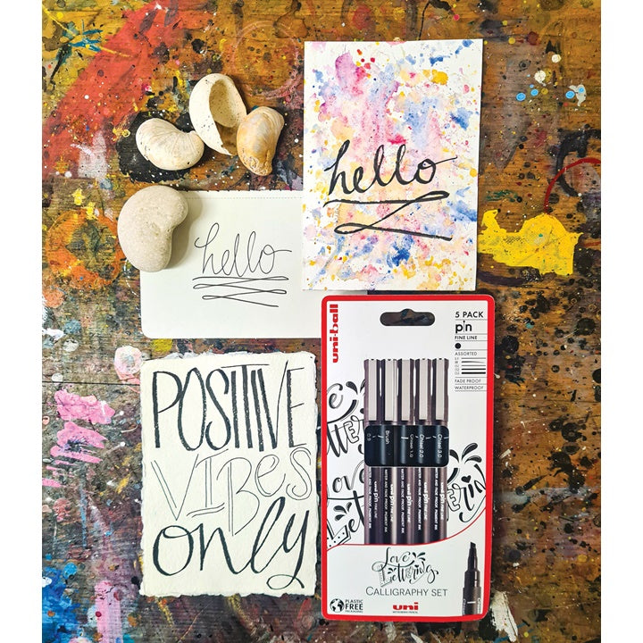 Комплект маркери UNI PIN fineliner Love Lettering 5 бр. — изображение 5