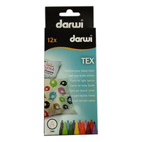 Комплект маркери за текстил DARWI TEX 12 x 3мм — изображение 1