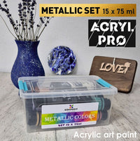 Комплект металически акрилни бои ACRYL PRO Kompozit 15x75 ml — изображение 2