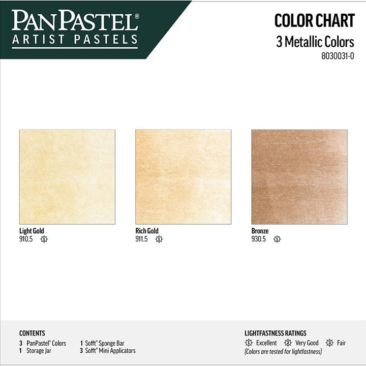 Комплект метални пастели PanPastel - златист — изображение 2