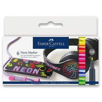 Комплект неонови маркери Faber Castell 6 броя — изображение 1