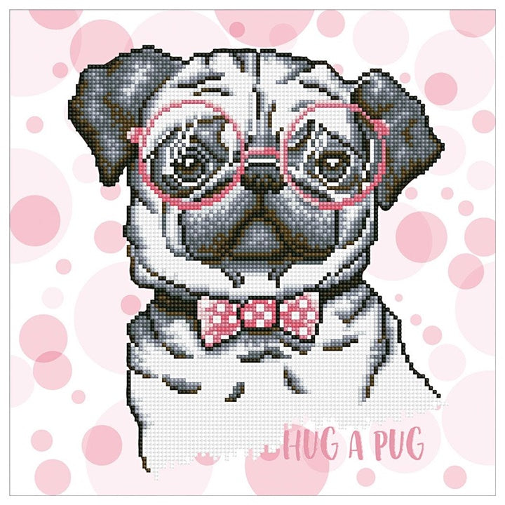 Комплект с перли Diamond Painting - Мопс 35 х 35 см — изображение 1