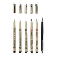 Комплект тънки писци Sakura Pigma Micron Manga 6 бр. - черни