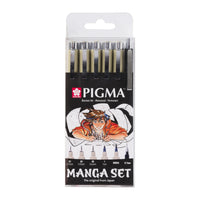 Комплект тънки писци Sakura Pigma Micron Manga 6 бр. - черни