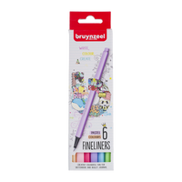 Комплект тънкописци Bruynzeel Fineliner пастелни – 6 бр. / 0,4 mm
