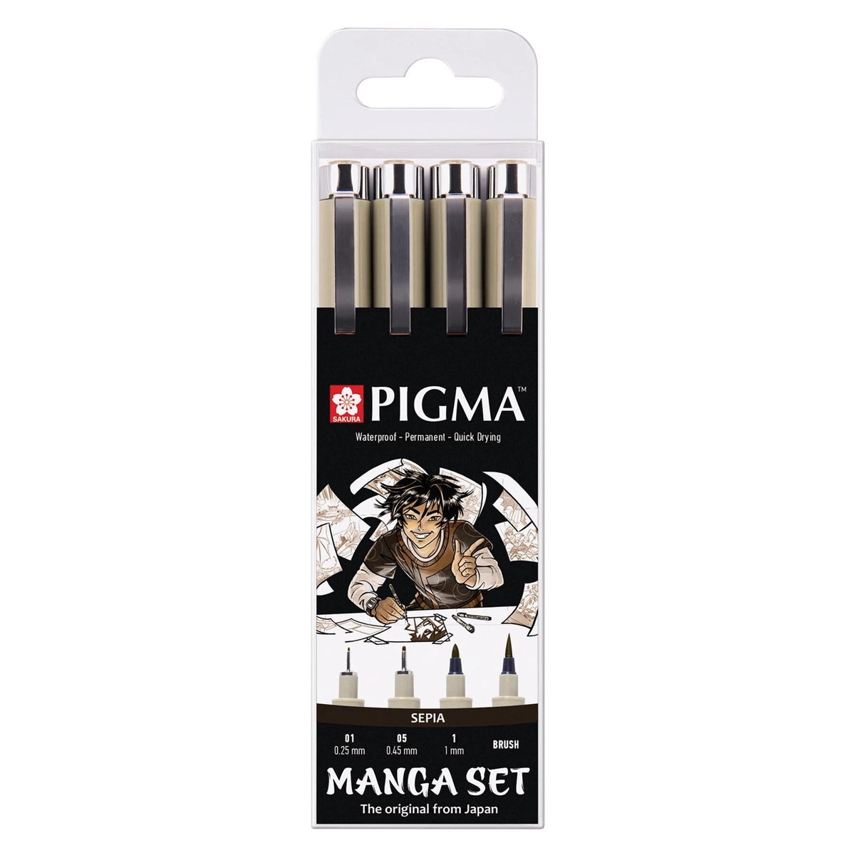 Комплект тънкописци SAKURA Pigma Micron Manga Sepia - 4 бр.