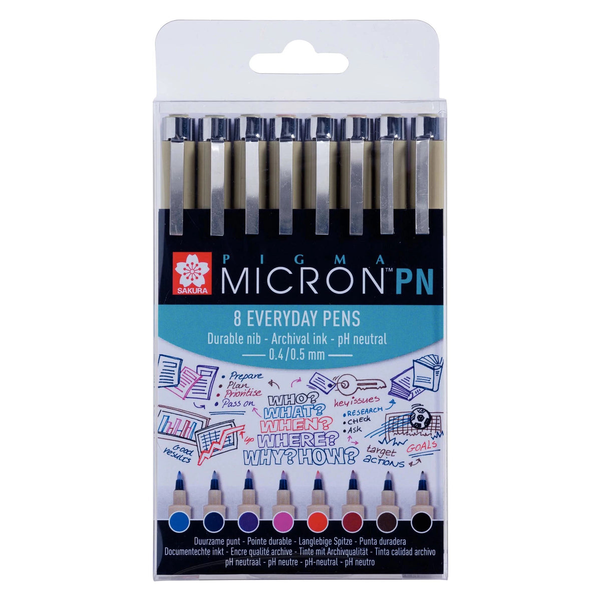 Комплект тънкописци Sakura Pigma Micron PN - 8 бр.