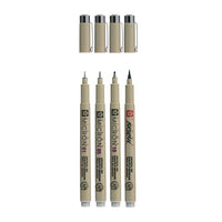 Комплект технически химикалки Sakura Pigma Micron 3 fineliners a brush pen — изображение 2