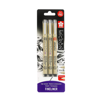 Комплект технически писалки SAKURA Pigma Micron черни - 3 бр.