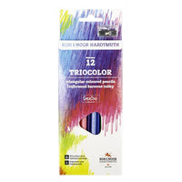 Комплект триъгълни моливи с острилка Triocolor 12 броя — изображение 1