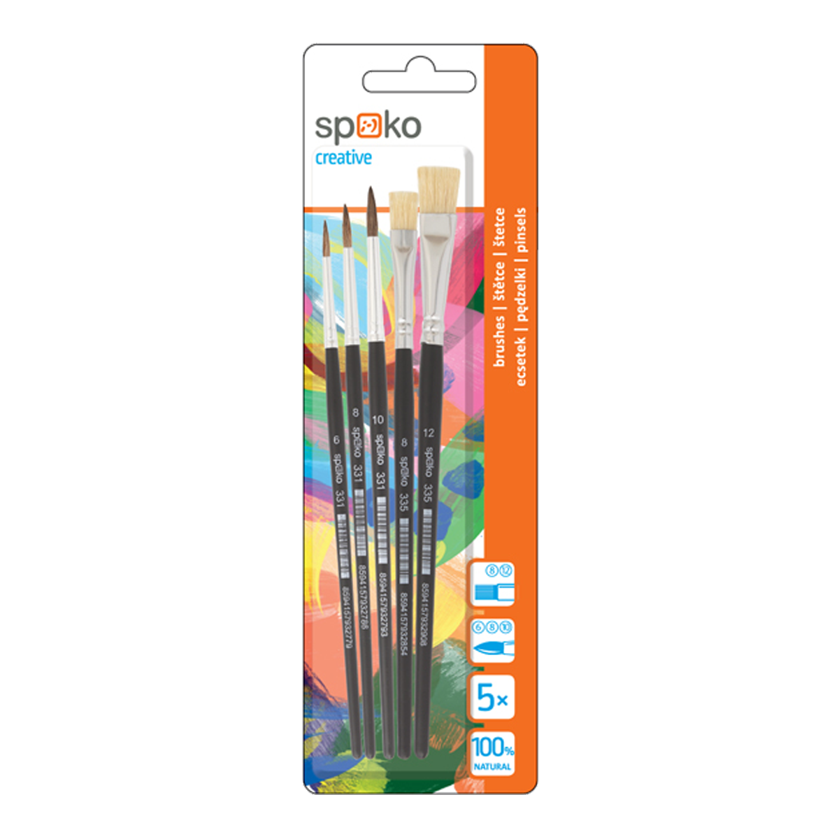 Комплект ученически четки Spoko S0339, 5 бр.