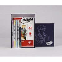 Комплект за рисуване на манга CLAIREFONTAINE Manga Addict Tombow A5 - 50 листа