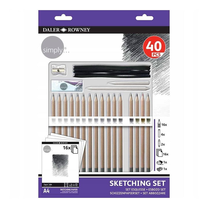 Комплект за скициране Daler Rowney Simply 40 бр. — изображение 1