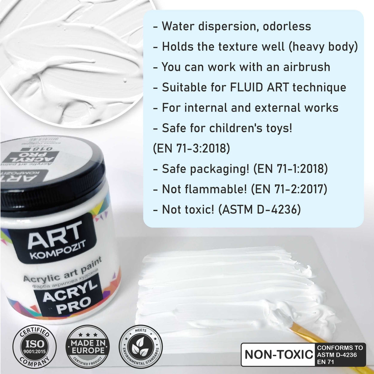 Флуоресцентна акрилна боя ACRYL PRO ART Kompozit 430 ml