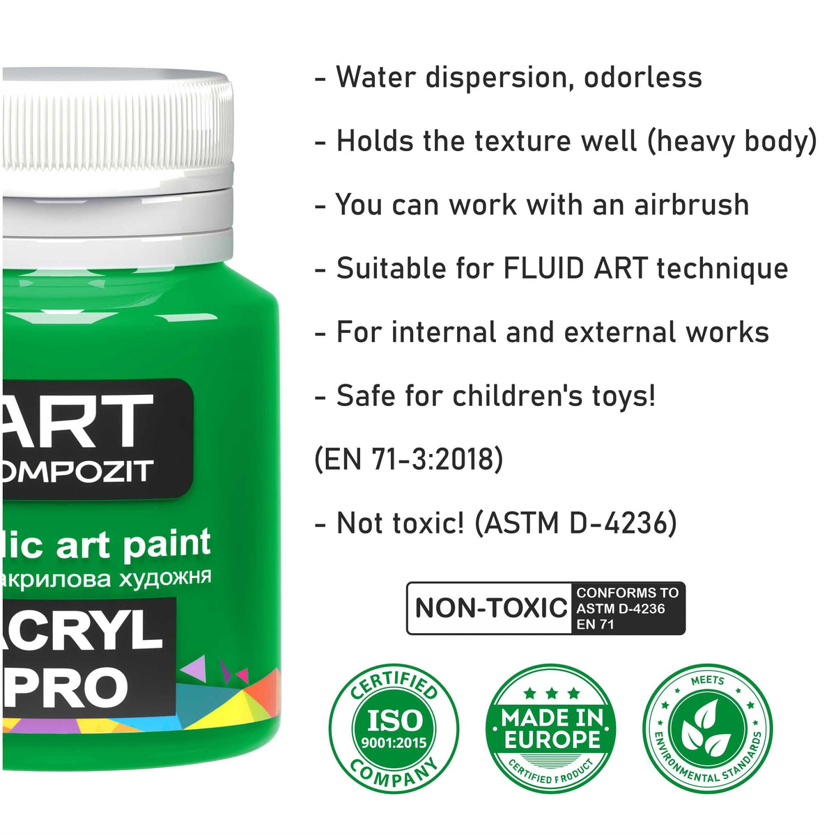 Комплект акрилни бои ACRYL PRO Kompozit