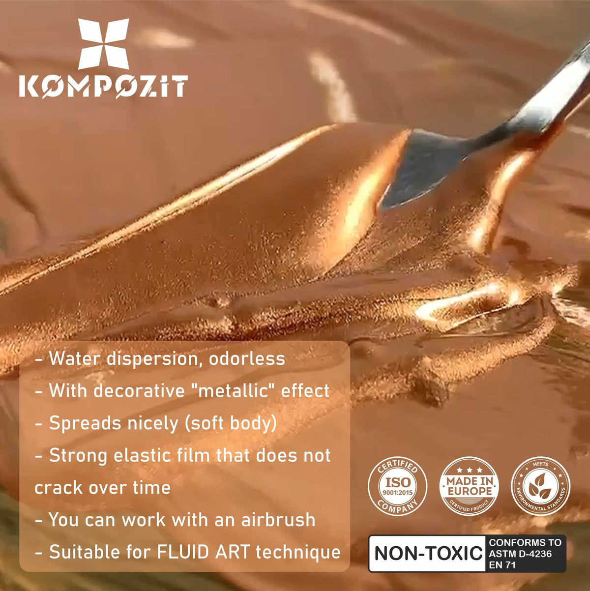 Комплект акрилни бои с металик ACRYL PRO Kompozit 9x20 ml
