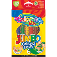 Кръгли цветни моливи Colorino JUMBO с острилка – 6 цвята