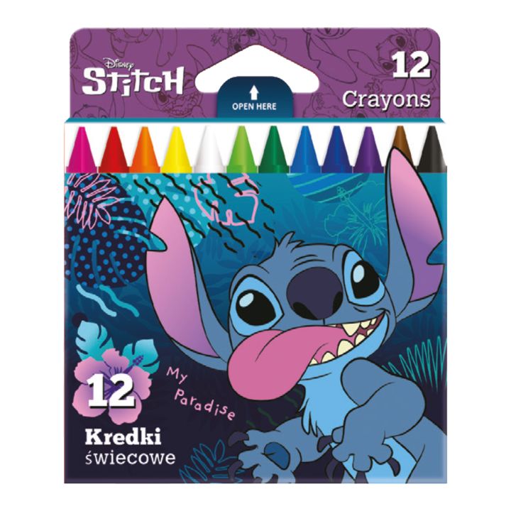 Кръгли восъчни пастели Disney Stitch, 12 броя — изображение 1