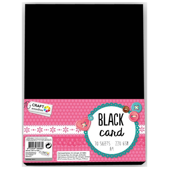 Креативен картон Craft Sensations A4 Black - 10 листа — изображение 1